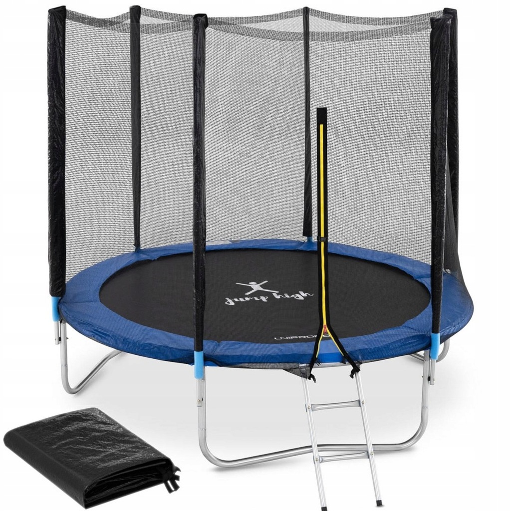 Trampolina ogrodowa z siatką i osłoną na sprężyny