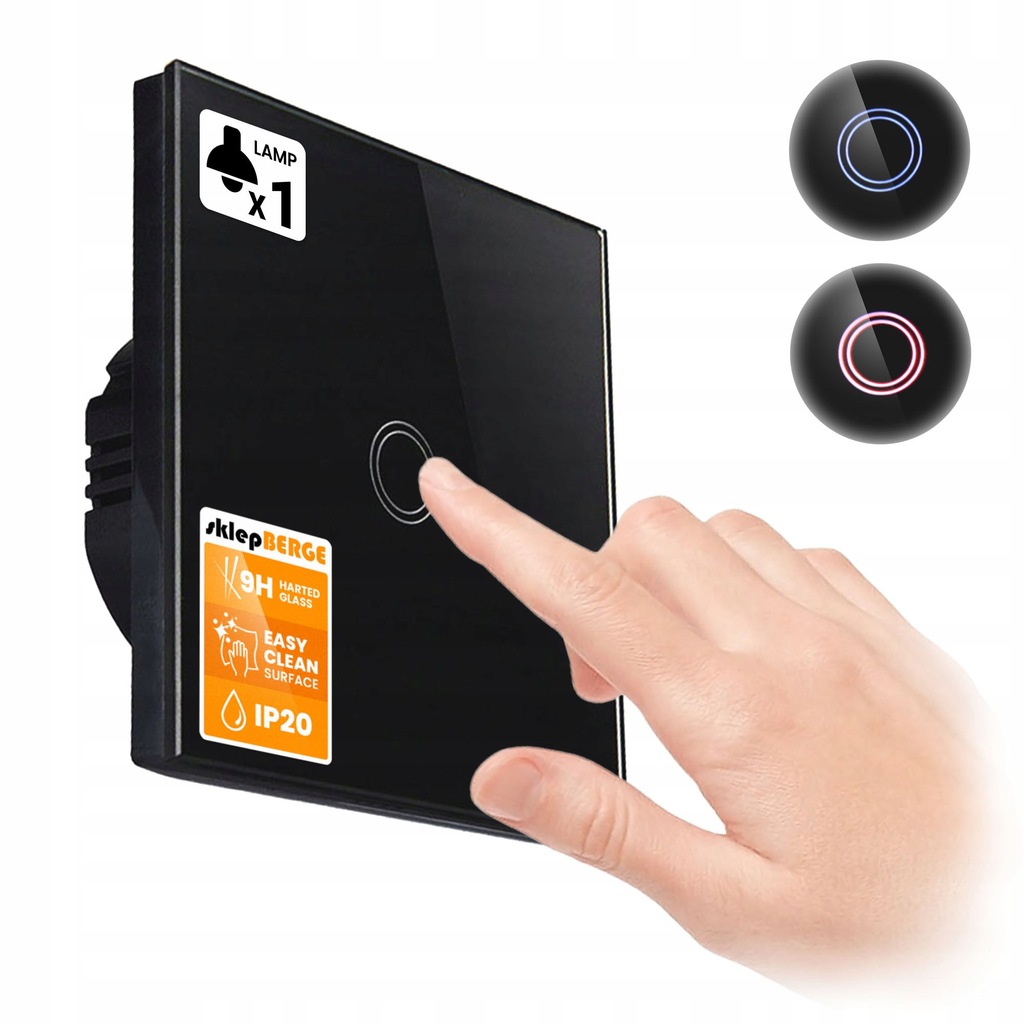 Włącznik światła podświetlany dotykowy pojedynczy