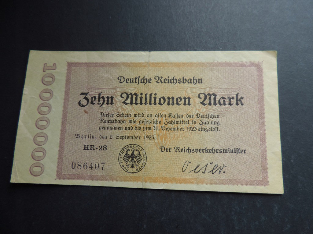NIEMCY 10 MILLIONEN MARK 1923