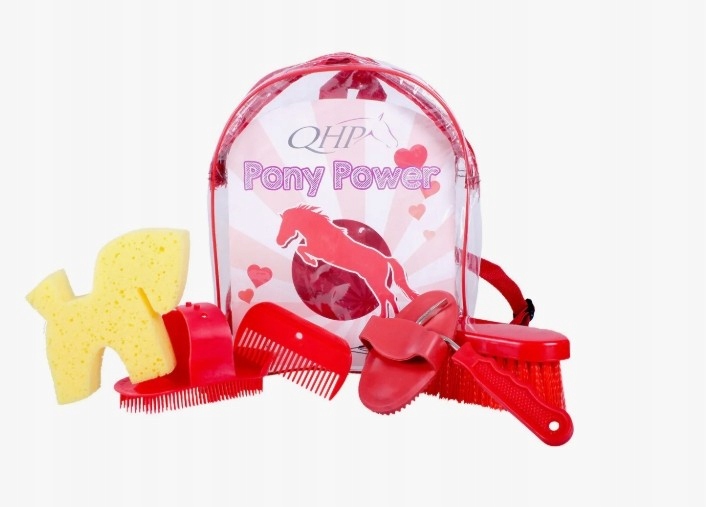 Zestaw/komplet szczotek w plecaku do czyszczenia QHP czerwony