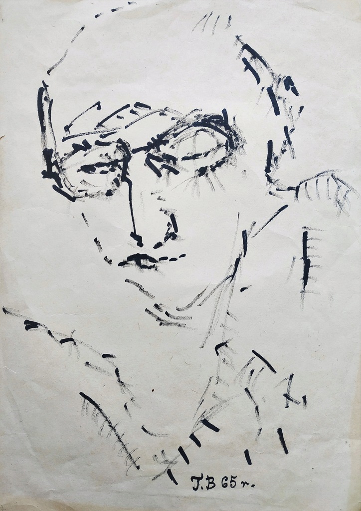Tadeusz? Brzozowski. Stary rysunek nr 1, tusz. BCM