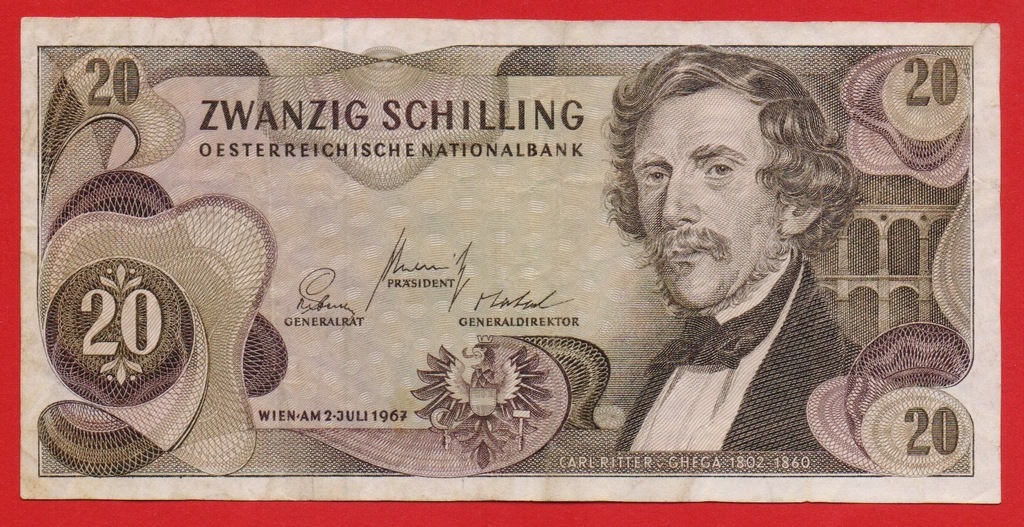 Austria 20 schilling 1967 rok stan 3