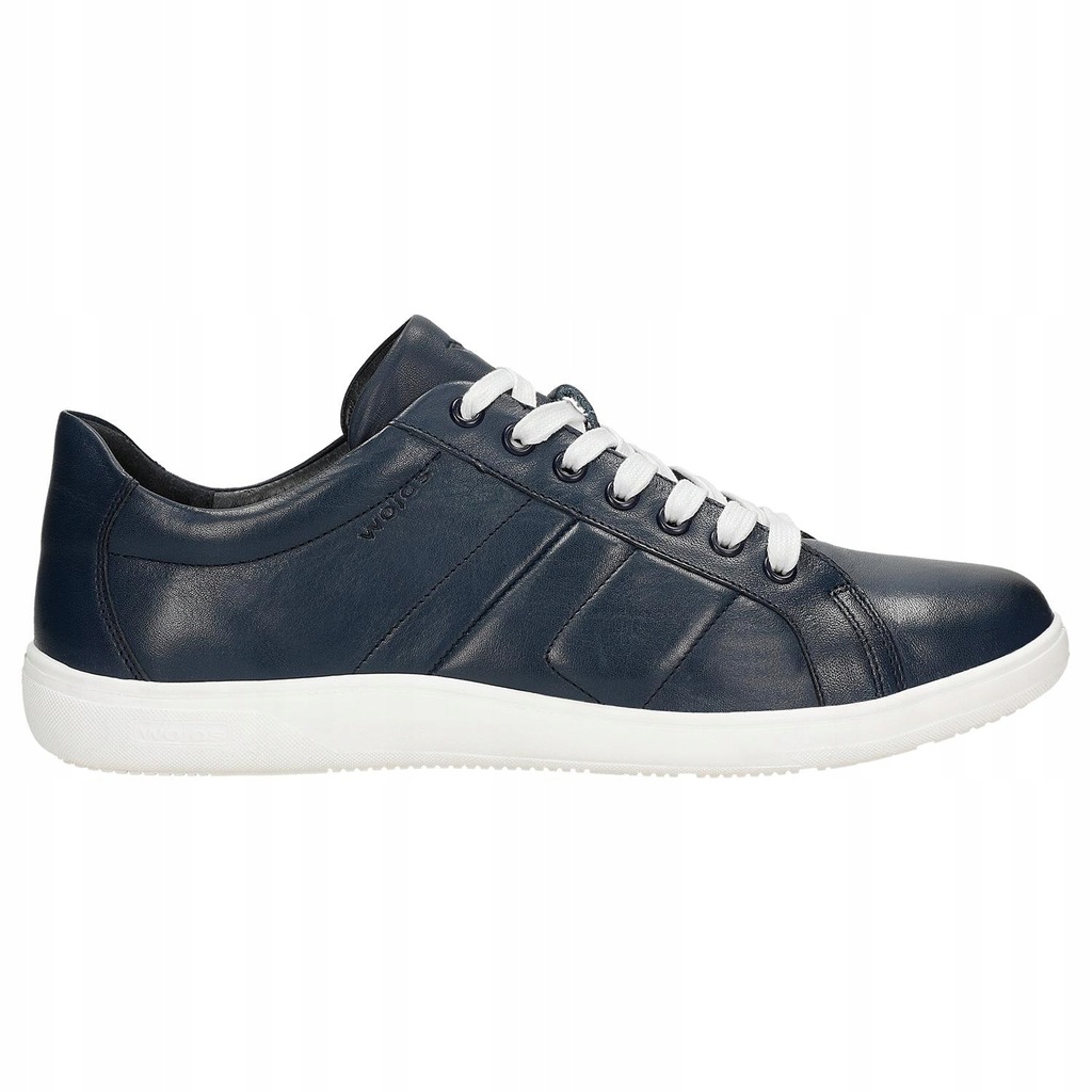 Granatowe skórzane sneakersy męskie r. 44
