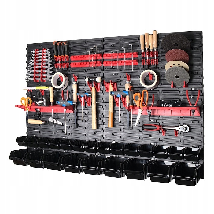 Tablica Narzędziowa Warsztatowa 115x78 KUWETY UCHWYTY 69el.