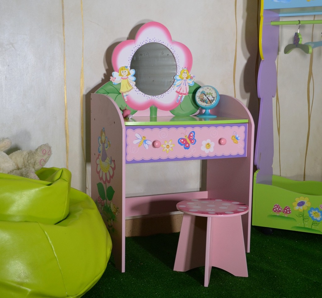 Antyki24 biurko toaletka dla dziecka wróżki różowa - 7684420777