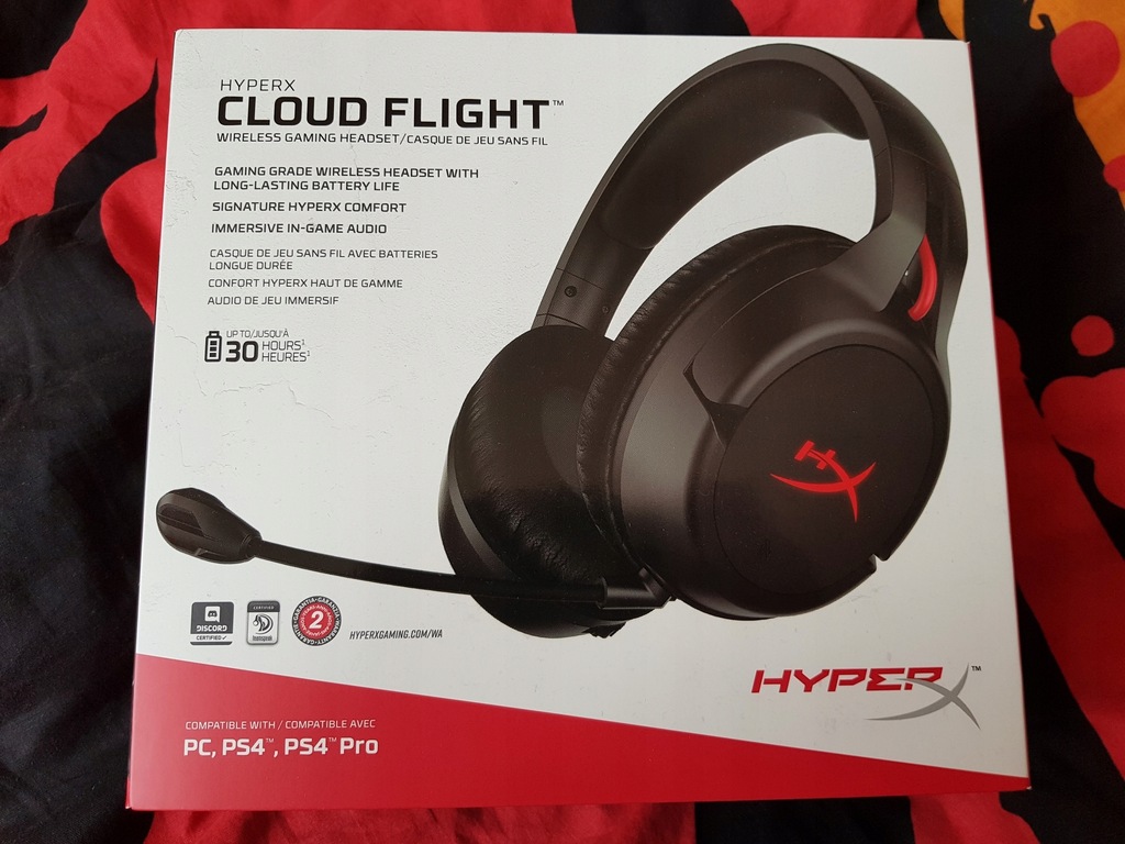 PC PS4 HyperX Cloud Flight słuchawki bezprzewodowe