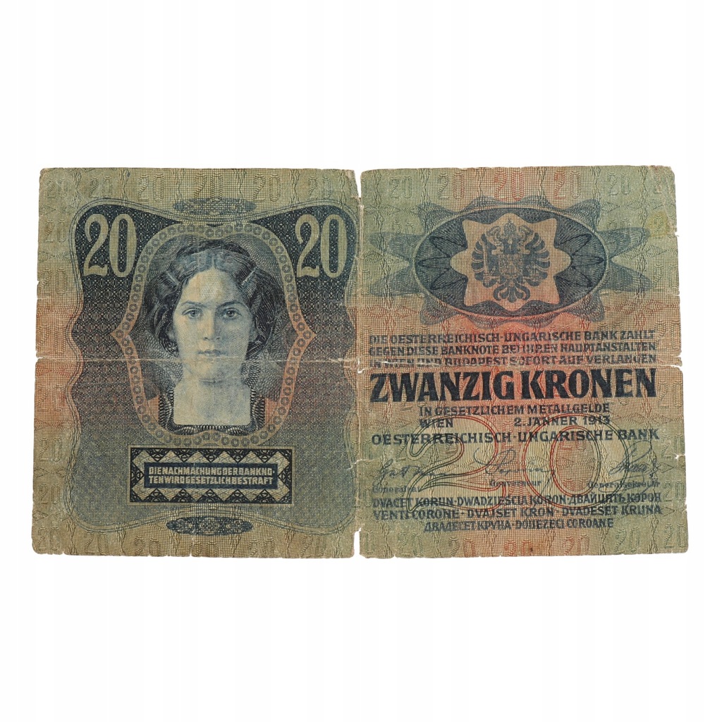 Austria - Austro - Węgry - 20 koron - 1913 r
