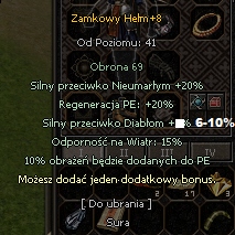 zamkowy helm sura 41 lvl top dt 5b polska metin2