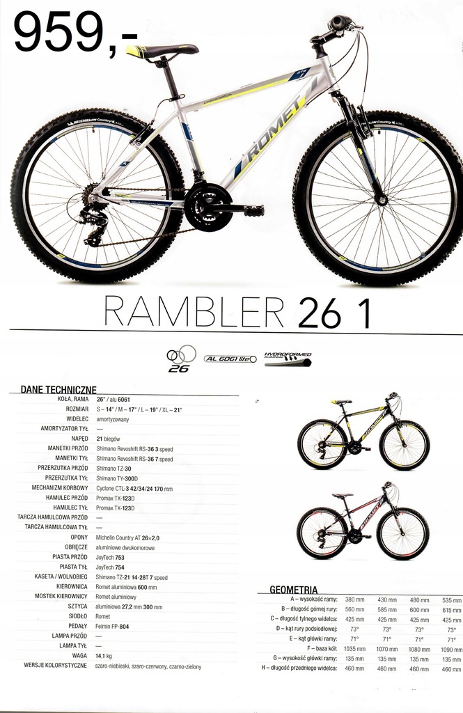 Rower Romet Rambler 26" 17" 2018 ŁÓDŹ