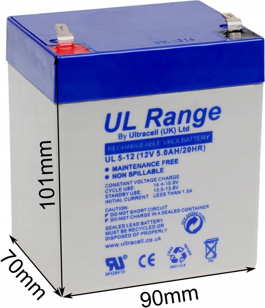 Akumulator AGM ULTRACELL UL 12V 5Ah żelowy