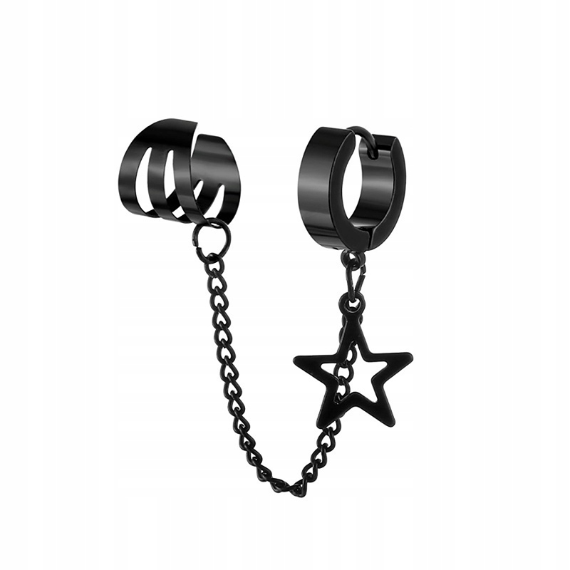 Unisex Stainless Steel Punk Black Drop Earrin