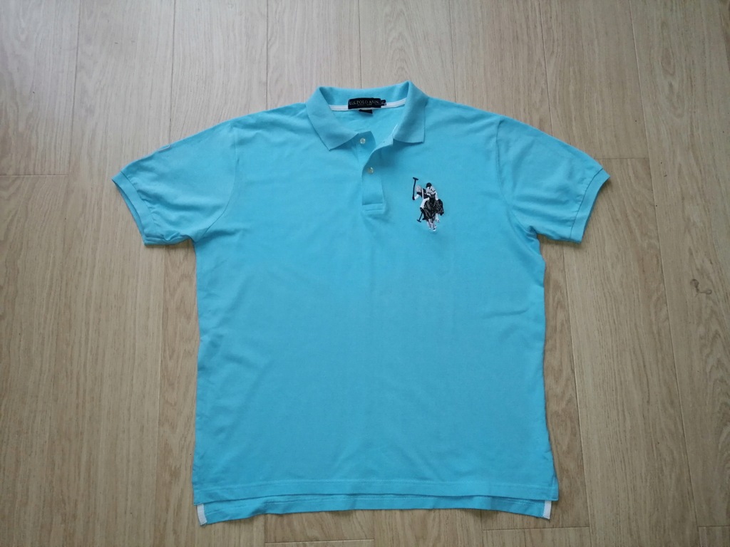 U.S. POLO ASSN. KOSZULKA POLO TURKUSOWA XL