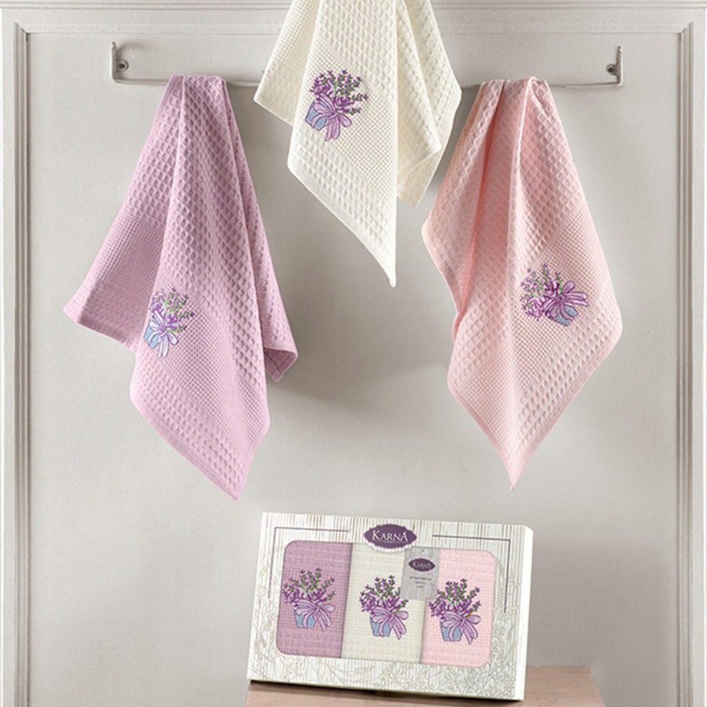 Ręcznik bawełniany waffle haft FREZYA/3776/V2/ 3x40x60 kpl.