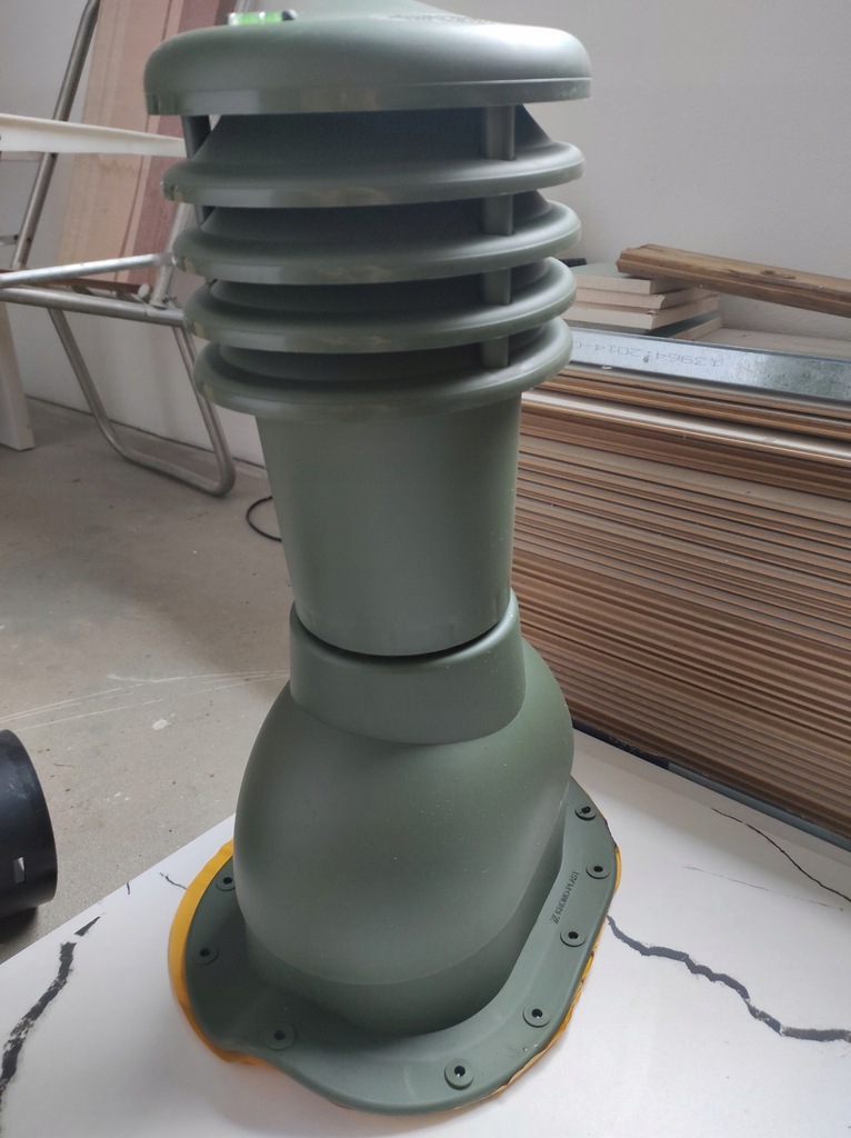 Kominek wentylacyjny Wirplast ⌀ 125 mm zielony ral 6020 do blachodachowki