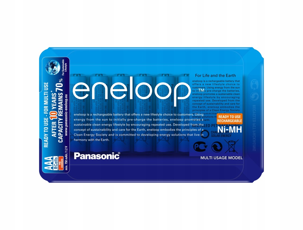 Купить 8 x PANASONIC ENELOOP R03/AAA АККУМУЛЯТОРНАЯ БАТАРЕЯ: отзывы, фото, характеристики в интерне-магазине Aredi.ru