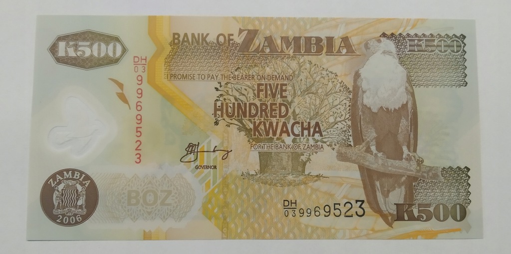 ZAMBIA 500 KWACHA 2006 UNC