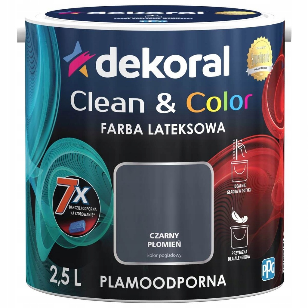 DEKORAL CLEAN&COLOR 2,5l CZARNY PŁOMIEŃ
