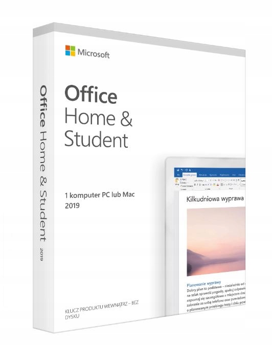 Oprogramowanie Microsoft Office Home & Student 2019 PL Box 79G-05160