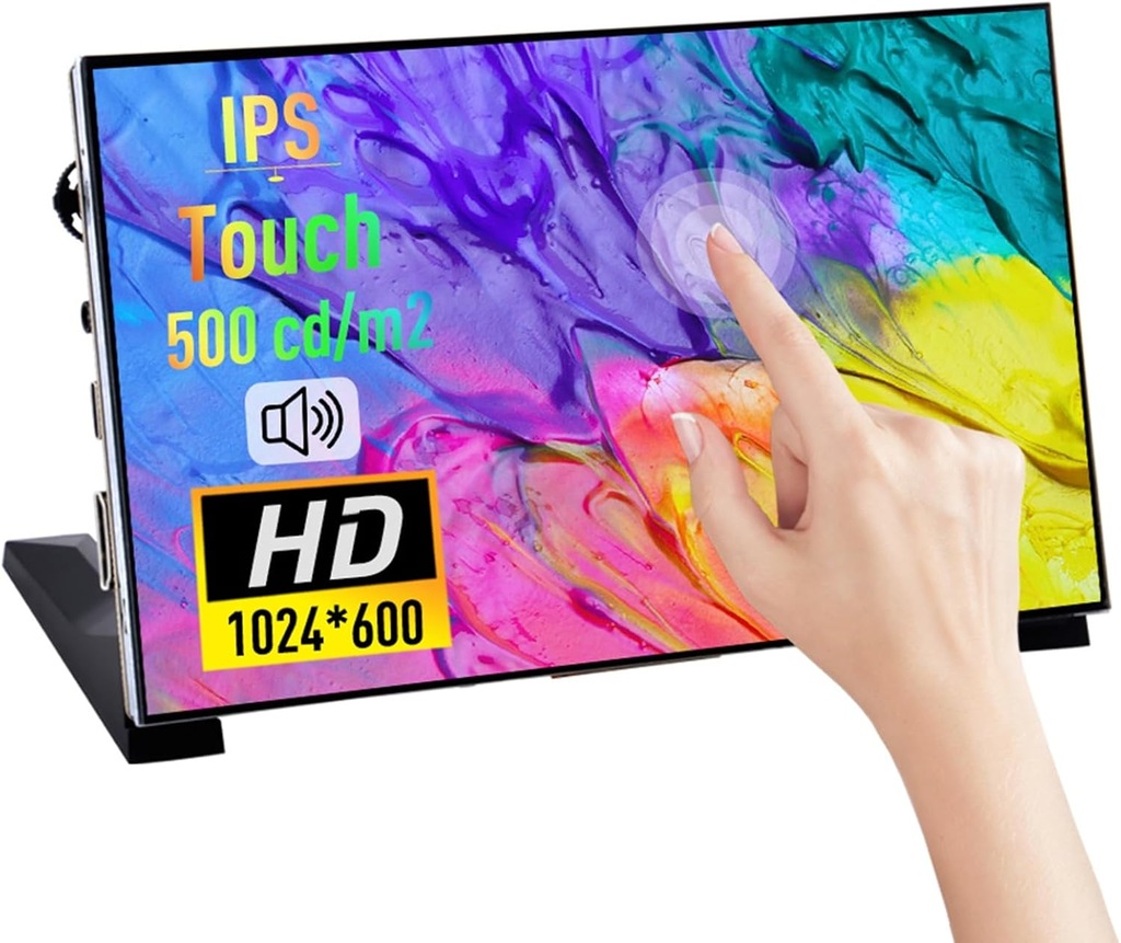 EKRAN DOTYKOWY LCD 7'' HDMI 1024X600 RASPBERRY PI GŁOŚNIKI