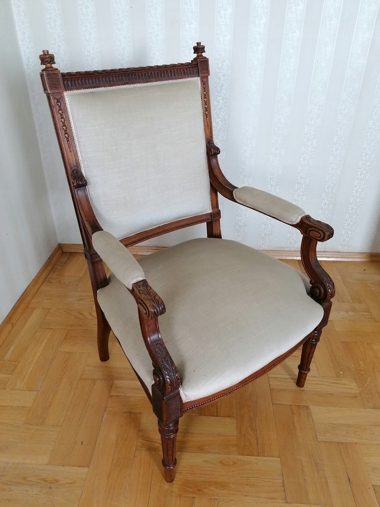 piękny fotel tron ludwik XVI nr 810 krzesło