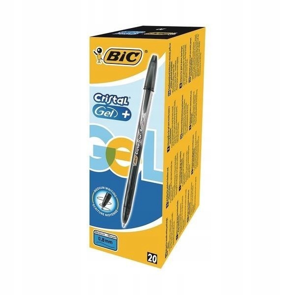 Pióro żelowe Cristal Gel + czarny (20szt) BIC