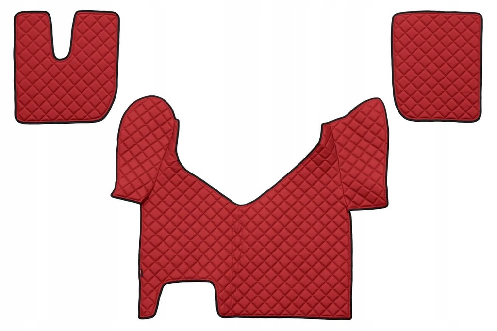 F-CORE Dywaniki podłogowe EKO-Skóra pikowana (3 szt.) Czerwony na całą podł