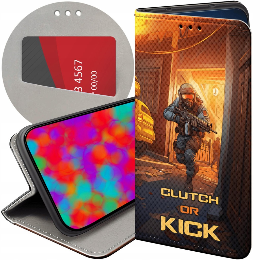 ETUI Z KLAPKĄ DO HUAWEI P20 WZORY CS GO COUNTER-STRIKE FUTERAŁ POKROWIEC