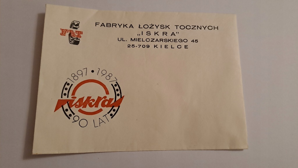 KOPERTA - FABRYŁKA ŁOŻYSK ISKRA KIELCE - 1987 PRL