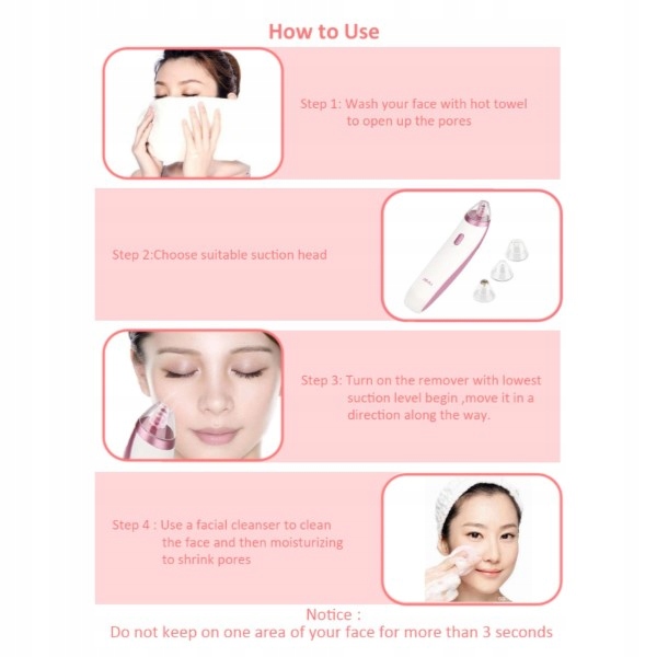 Vivitar pore cleanser odkurzacz na wągry trądzik 8329412226