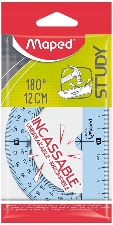 Kątomierz Study niełamliwy 12cm- 180°, Maped