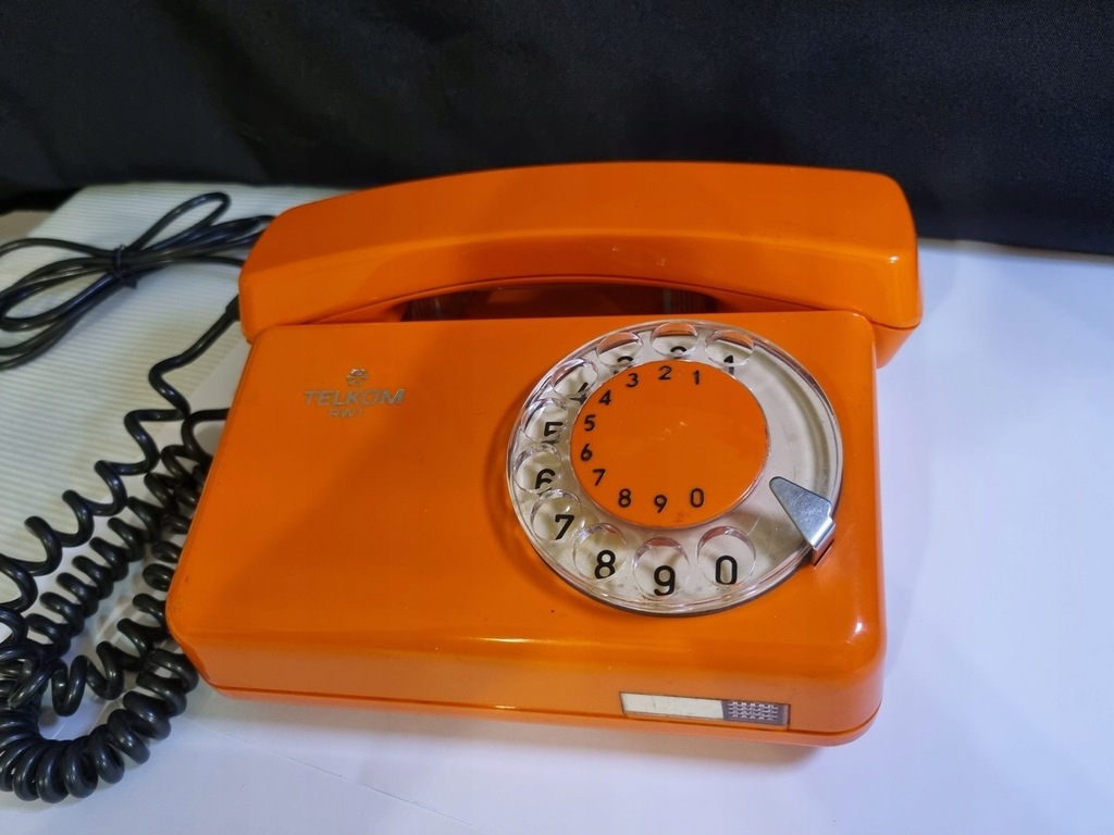 Super Retro rzadki pomarańczowy telefon Telkom RWT Tulipan