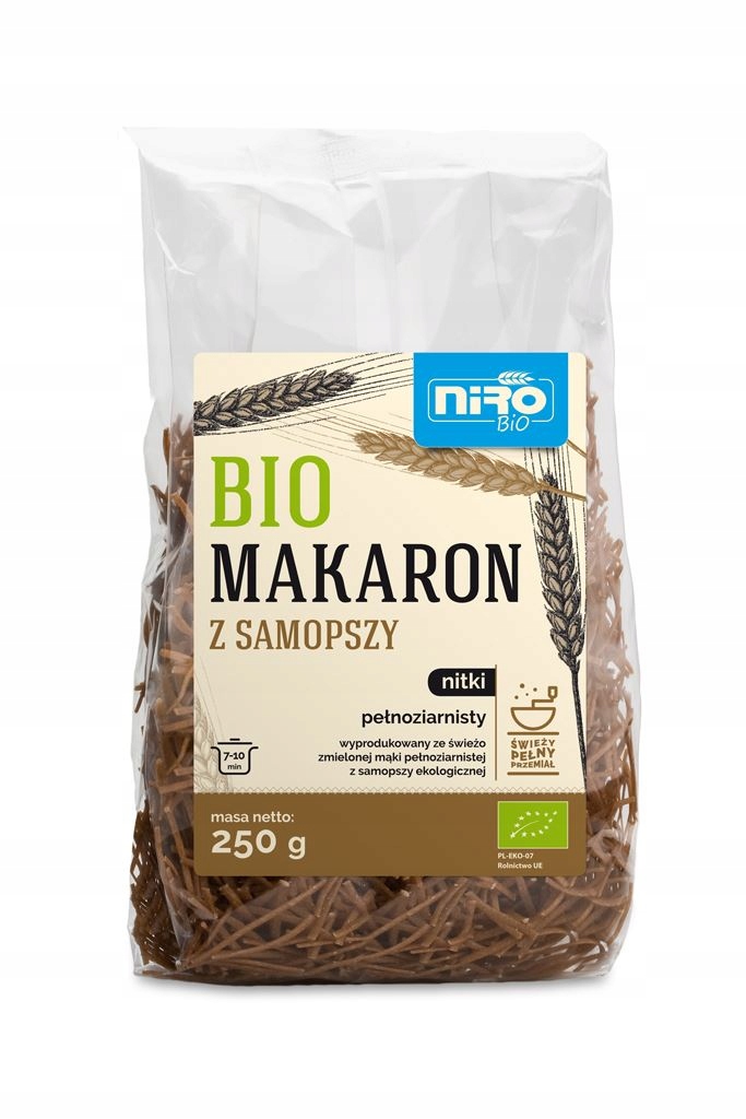 MAKARON (Z SAMOPSZY) NITKI PEŁNOZIARNISTY BIO 250