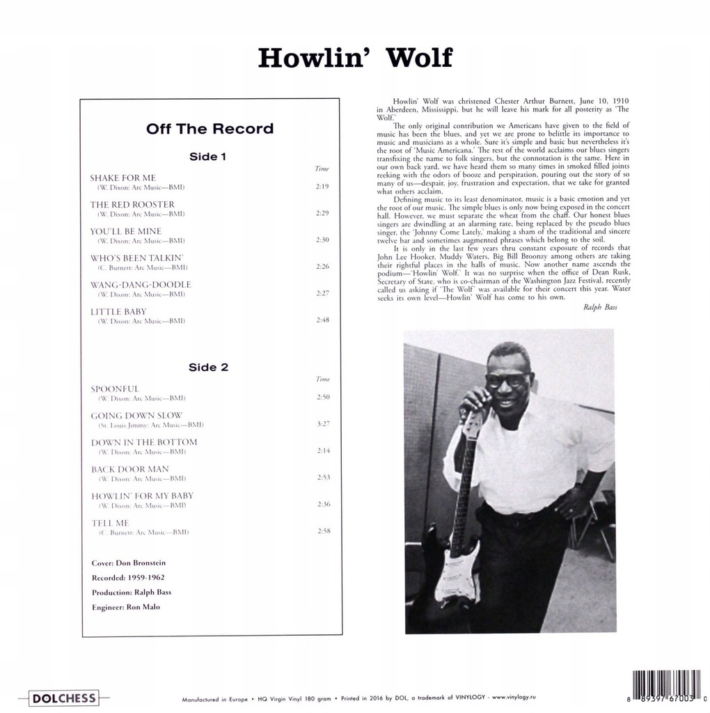 Купить HOWLIN' WOLF: HOWLIN' WOLF (ВИНИЛ): отзывы, фото, характеристики в интерне-магазине Aredi.ru