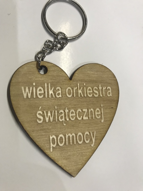 Serduszko WOŚP grawer drewno