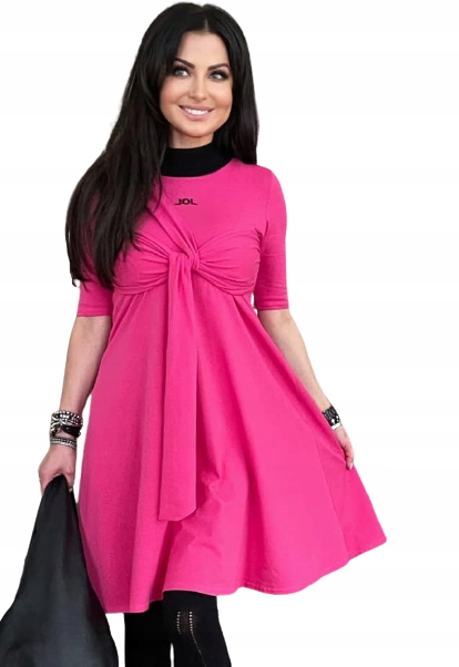 Różowa sukienka fantazyjne wiązanie By o la la