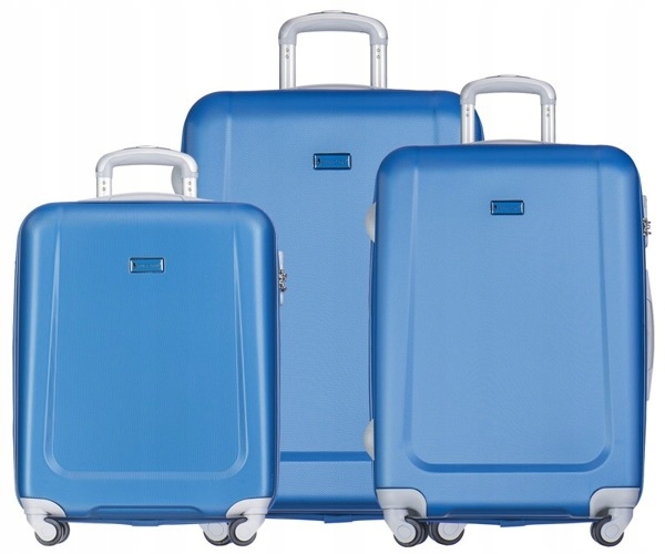 Zestaw 3 walizek PUCCINI ABS04 Ibiza niebieski