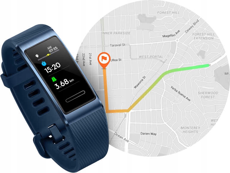 huawei band 3 pro gps tracking