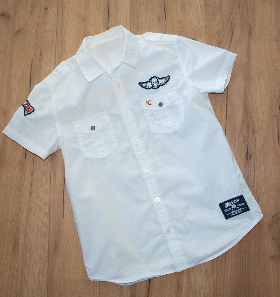 LINDEX biała koszula kieszonka JEDYNA 164