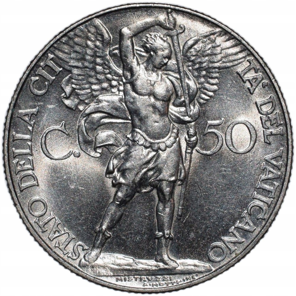 Watykan 50 centesimi 1934 Piękna