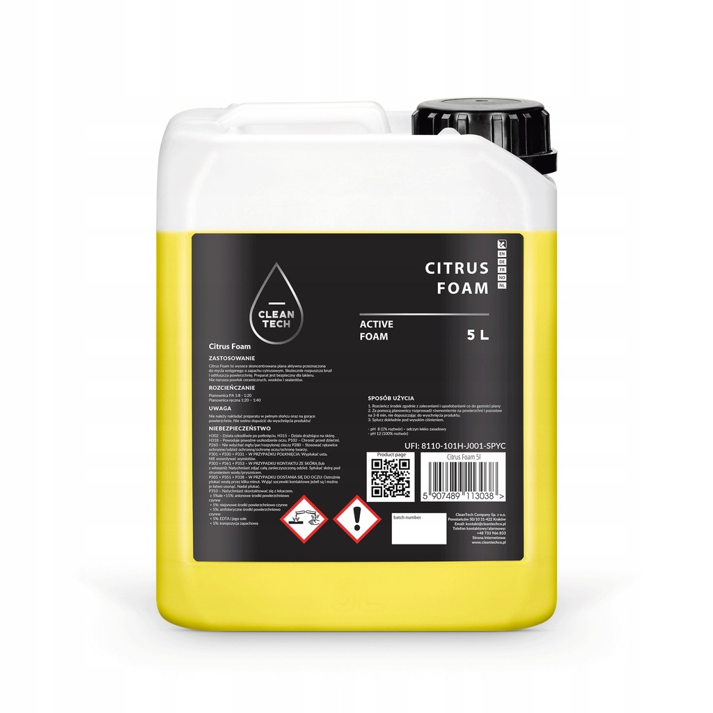 Cleantech Company Citrus Foam – Piana aktywna 5L