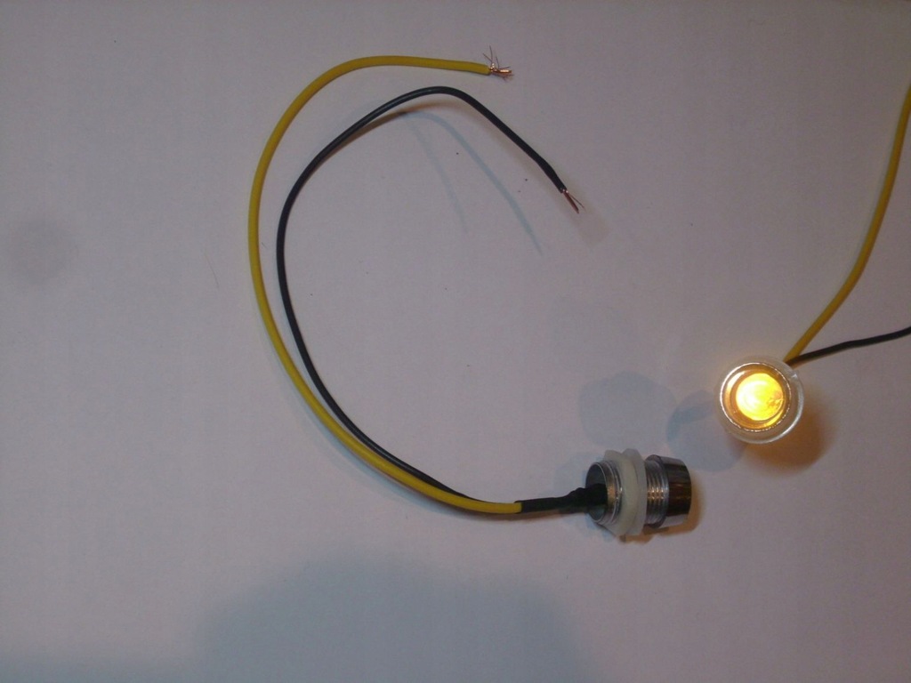 Lampka kontrolna led pomarancz 10mm/14mm 12v chrom