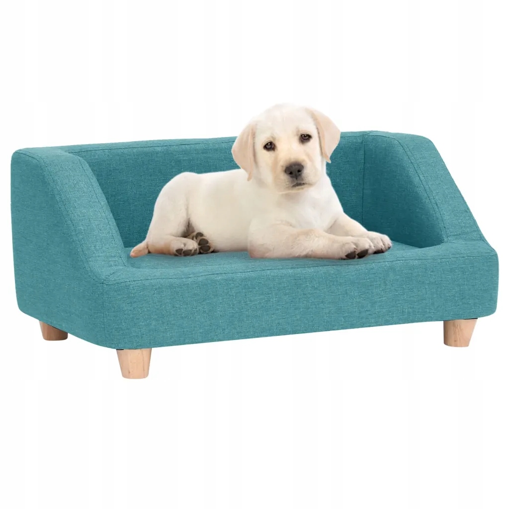 Sofa dla psa, turkusowa, 95x63x39 cm, lnian