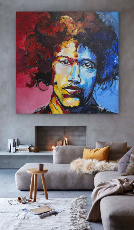 Oryginalny obraz akrylowy "Jimi" 100x100