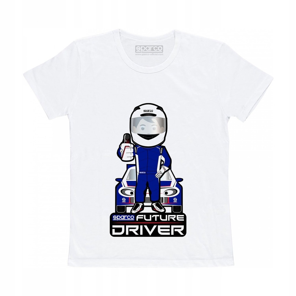 T-shirt Future Sparco biały, 104 cm (dzieci)
