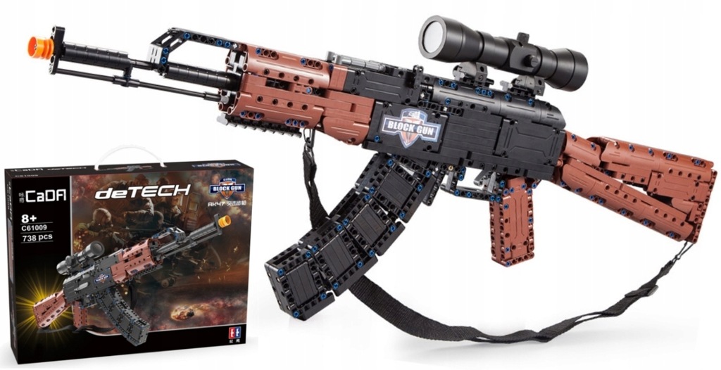 KARABIN KAŁASZNIKOW AK-47 NERF KLOCKI LEGO TECHNIC