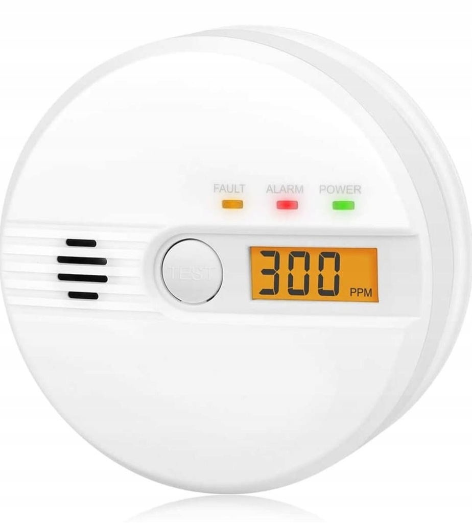 Alarm czujnik tlenku węgla Wyświetlacz LCD 85 dB
