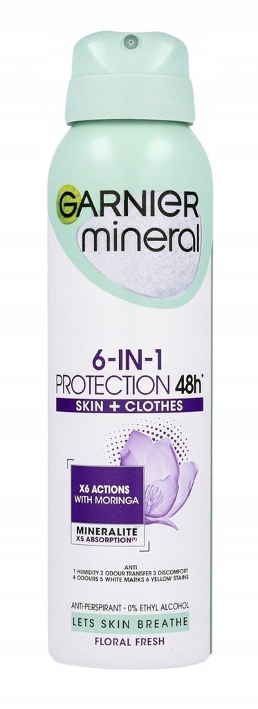 Garnier Mineral Dezodorant spray 6in1 Protection 48h Floral Fresh - Skin+Cl