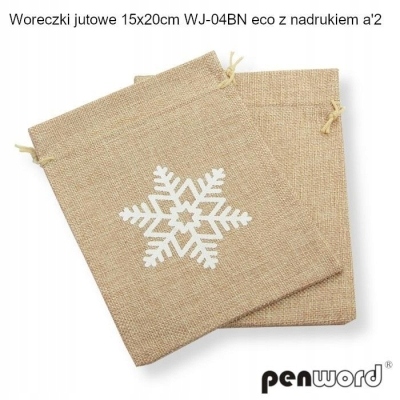 Woreczki jutowe eco z nadrukiem 20x15cm 2szt