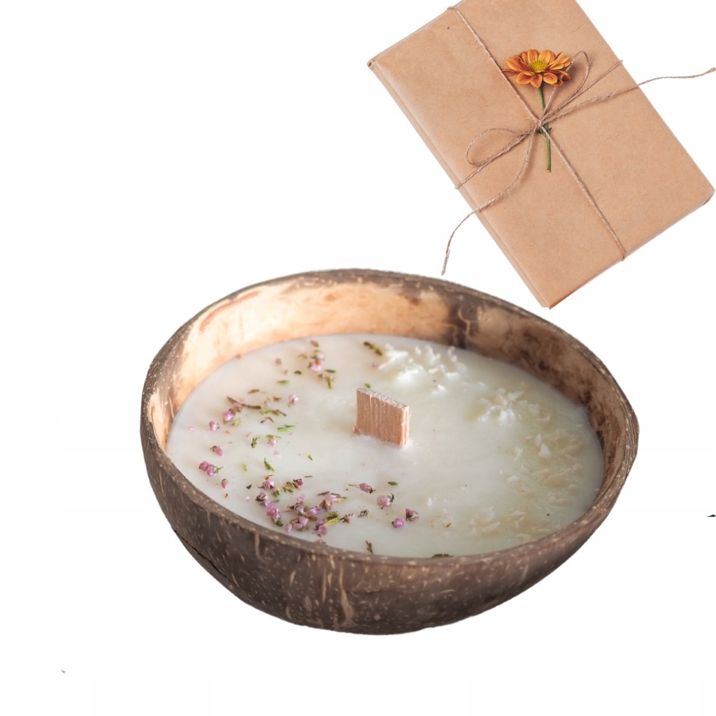 Świeca sojowa w kokosie 250 ml zapach kokosa