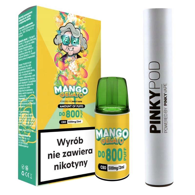 Vape Pod BEZ NIKOTYNY Pen Olej KONOPNY Kartridż BABCIA MARYSIA z Olejek CBD